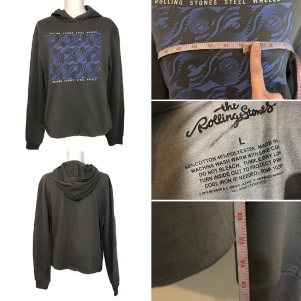 NWOT The Rolling Stones Steel Wheels Hoodie Top - Picture 12 of 12